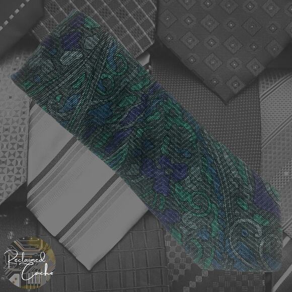 Abstract Paisley Linen Tie - Picture 1 of 6